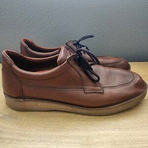 Vintage Dexter Light Brown Tan Leather Vibram Shoes Mens Size 10 USA